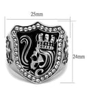 Cool Mens Rings TK2328 Stainless Steel Ring with Top Grade Crystal