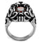 Cool Mens Rings TK2339 Stainless Steel Ring with AAA Grade CZ in Garnet