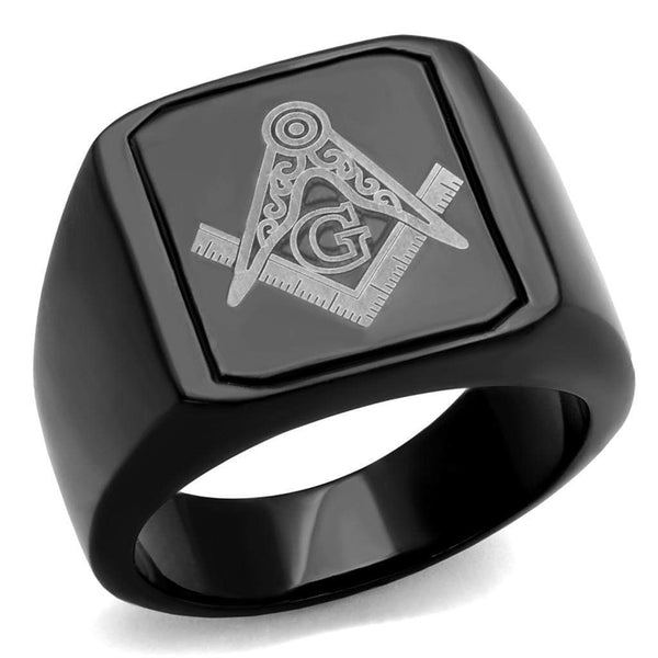 Cool Mens Rings TK2371 Black - Stainless Steel Ring