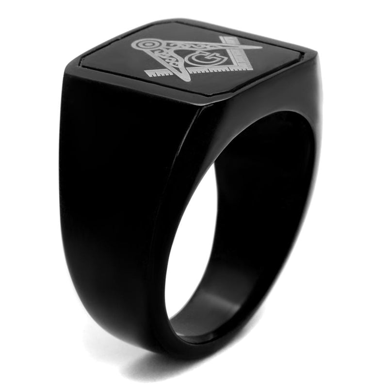 Cool Mens Rings TK2371 Black - Stainless Steel Ring