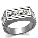 Cool Mens Rings TK2376 Stainless Steel Ring with Top Grade Crystal