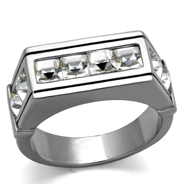 Cool Mens Rings TK2376 Stainless Steel Ring with Top Grade Crystal