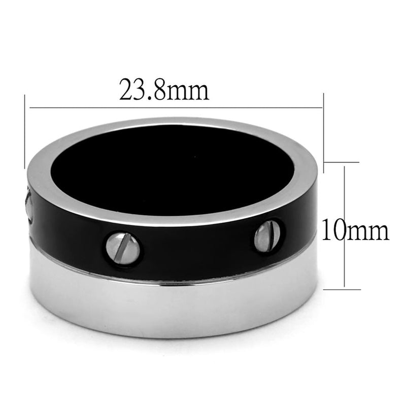 Cool Mens Rings TK2397 Two-Tone Black - Stainless Steel Ring