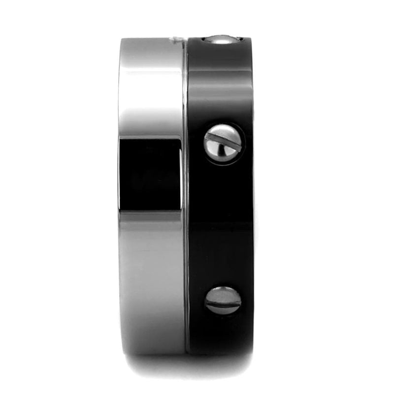 Cool Mens Rings TK2397 Two-Tone Black - Stainless Steel Ring