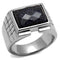 Cool Mens Rings TK2399 Stainless Steel Ring with Blue Sand in Montana