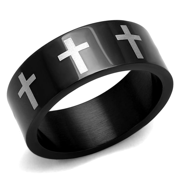 Cool Mens Rings TK2410 Two-Tone Black - Stainless Steel Ring