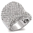 Cool Rings LO1765 Rhodium Brass Ring with Top Grade Crystal