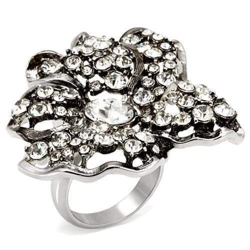 Cool Rings LO1829 Imitation Rhodium Brass Ring with Top Grade Crystal