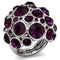 Cool Rings LO2462 Rhodium Brass Ring with Top Grade Crystal