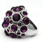 Cool Rings LO2462 Rhodium Brass Ring with Top Grade Crystal