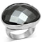 Cool Rings LO2470 Rhodium Brass Ring with Synthetic in Hematite