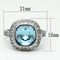 Cool Rings LO2506 Rhodium Brass Ring with Top Grade Crystal