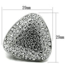 Cool Rings LO2515 Rhodium Brass Ring with Top Grade Crystal