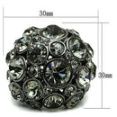 Cool Rings LO2545 Ruthenium Brass Ring with Top Grade Crystal