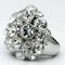 Cool Rings LO2546 Rhodium Brass Ring with Top Grade Crystal