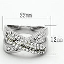 Cool Rings LO2942 Rhodium Brass Ring with Top Grade Crystal