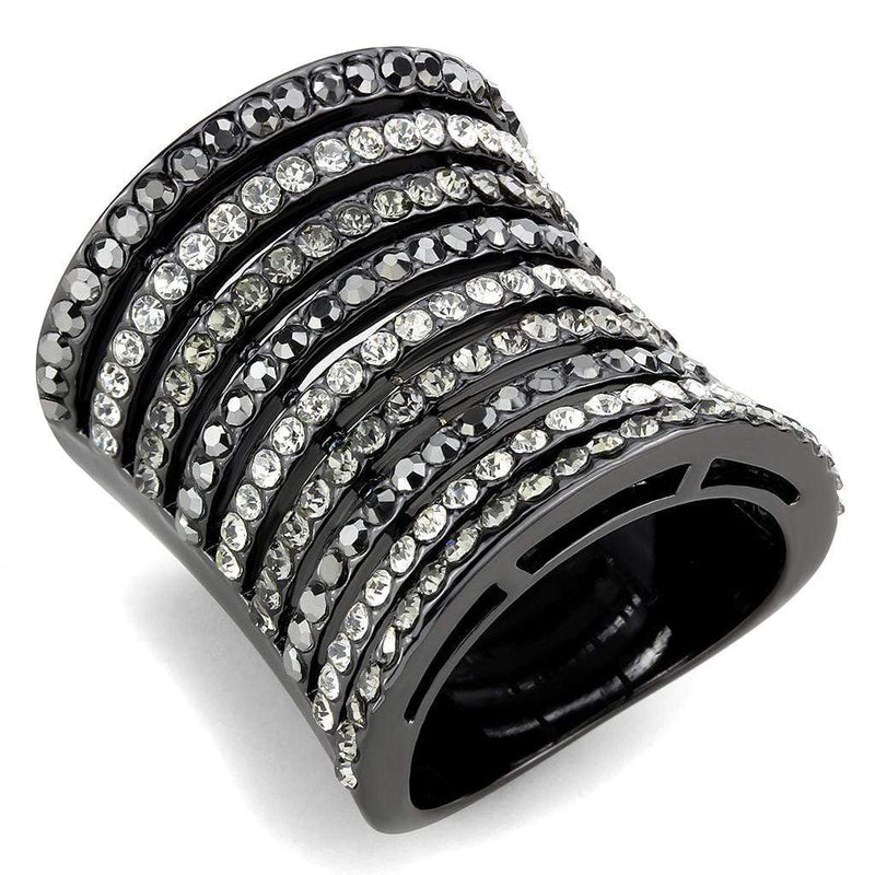 Silver Jewelry Rings Cool Rings LO2967 Ruthenium Brass Ring with Top Grade Crystal Alamode Fashion Jewelry Outlet