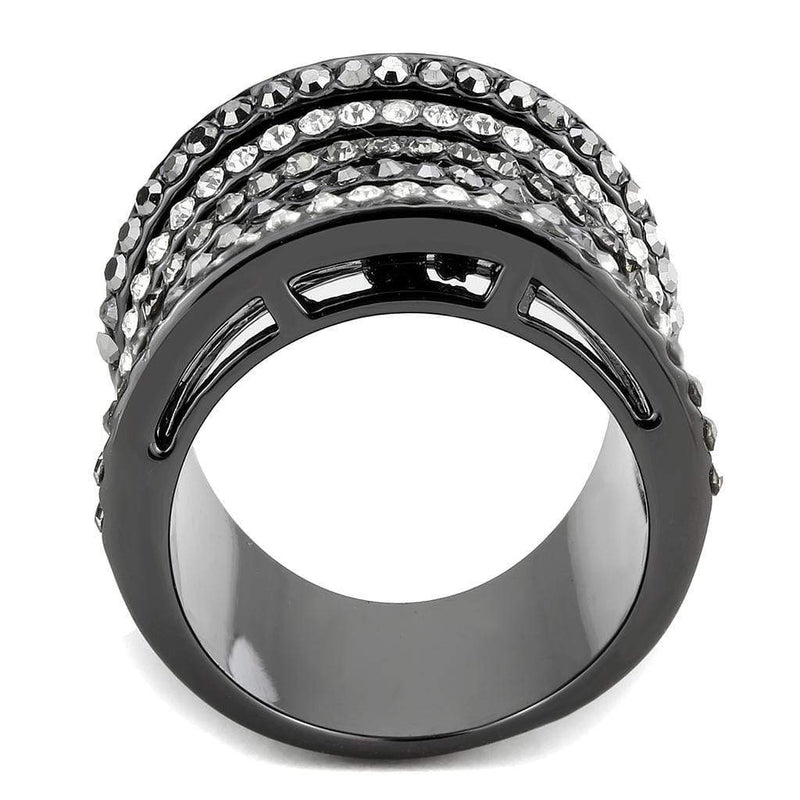 Silver Jewelry Rings Cool Rings LO2967 Ruthenium Brass Ring with Top Grade Crystal Alamode Fashion Jewelry Outlet