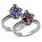 Cool Rings LO2997 Rhodium Brass Ring with Synthetic
