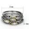 Cool Rings LO3060 Reverse Two-Tone Brass Ring with Top Grade Crystal