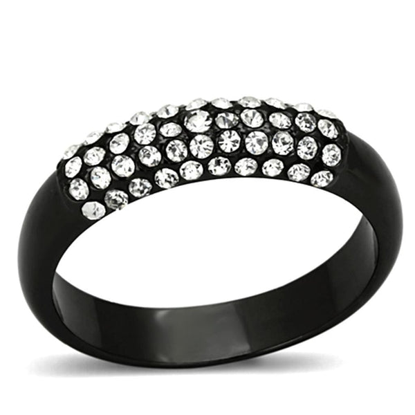 Silver Jewelry Rings Cool Rings LO3068 TIN Cobalt Black Brass Ring with Top Grade Crystal Alamode Fashion Jewelry Outlet