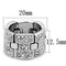 Cool Rings LO3147 Rhodium Brass Ring with Top Grade Crystal