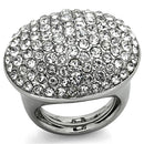 Cool Rings LO3149 Rhodium Brass Ring with Top Grade Crystal