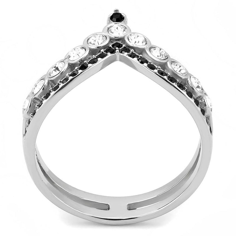 Crystal Engagement Rings TK3588 Stainless Steel Ring with Crystal