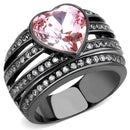 Silver Jewelry Rings Crystal Engagement Rings TK3686 - Stainless Steel Ring with Crystal Alamode Fashion Jewelry Outlet