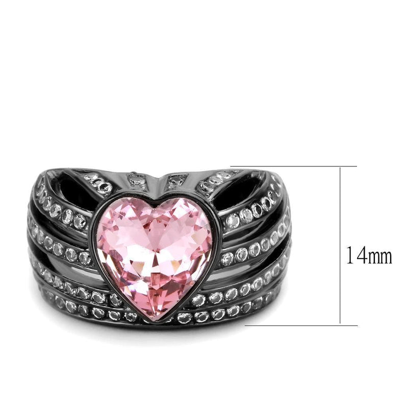 Silver Jewelry Rings Crystal Engagement Rings TK3686 - Stainless Steel Ring with Crystal Alamode Fashion Jewelry Outlet