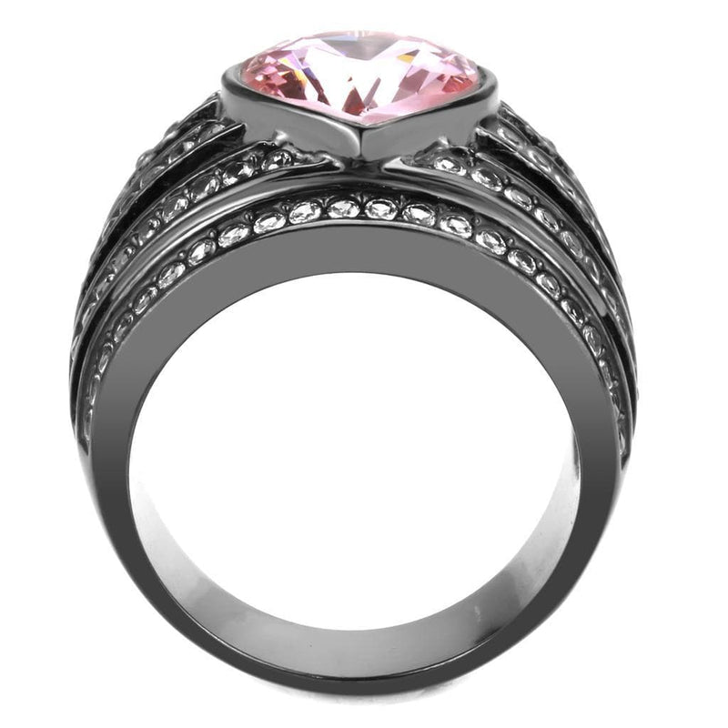 Silver Jewelry Rings Crystal Engagement Rings TK3686 - Stainless Steel Ring with Crystal Alamode Fashion Jewelry Outlet