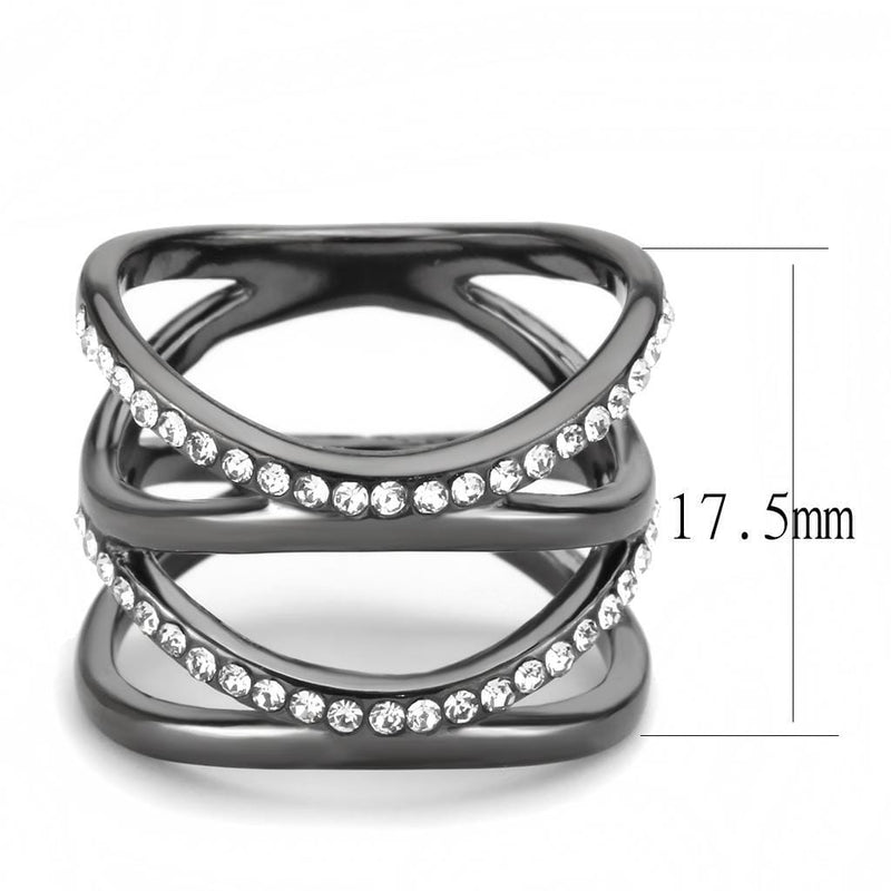 Silver Jewelry Rings Crystal Engagement Rings TK3689 Stainless Steel Ring with Crystal Alamode Fashion Jewelry Outlet