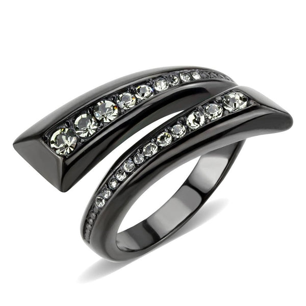 Silver Jewelry Rings Crystal Engagement Rings TK3692 - Stainless Steel Ring with Crystal Alamode Fashion Jewelry Outlet