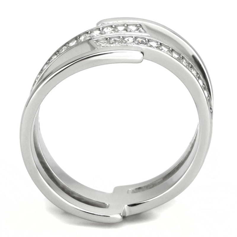 Crystal Engagement Rings TK3702 Stainless Steel Ring with Crystal