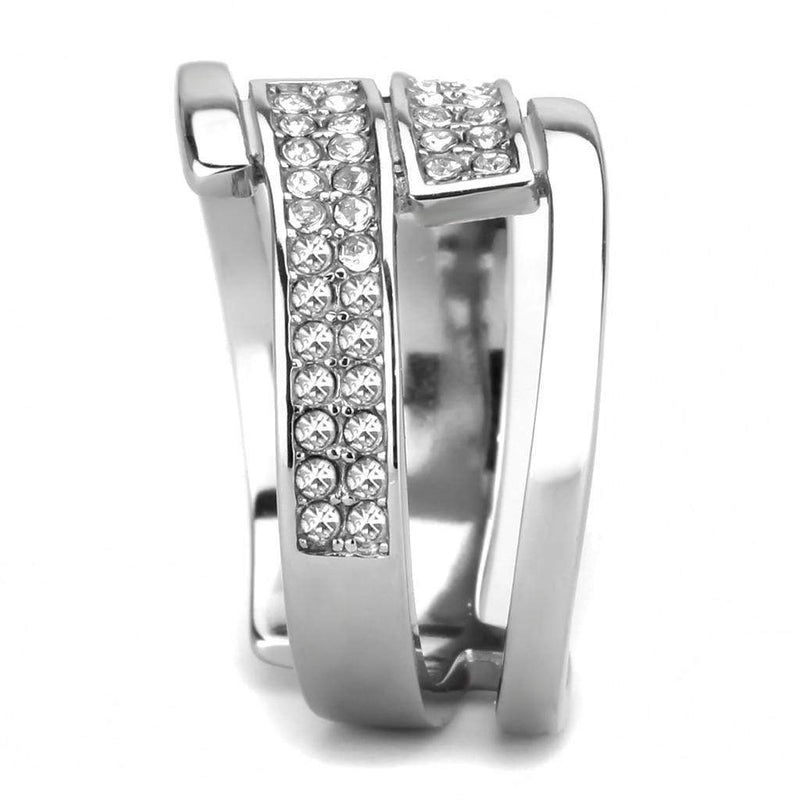 Crystal Engagement Rings TK3702 Stainless Steel Ring with Crystal