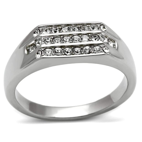 Crystal Engagement Rings TK375 Stainless Steel Ring with Top Grade Crystal