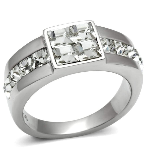 Crystal Engagement Rings TK487 Stainless Steel Ring with Top Grade Crystal