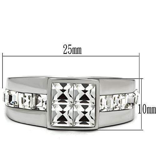 Crystal Engagement Rings TK487 Stainless Steel Ring with Top Grade Crystal