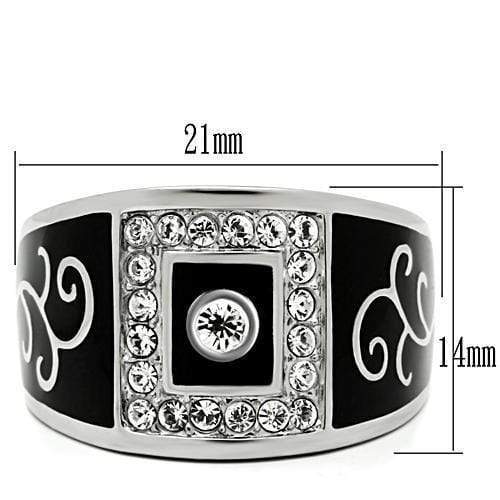 Crystal Engagement Rings TK492 Stainless Steel Ring with Top Grade Crystal