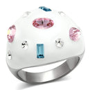 Crystal Engagement Rings TK512 Stainless Steel Ring with Top Grade Crystal