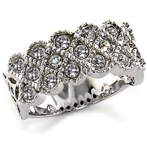 Silver Jewelry Rings Crystal Rings 10626 Rhodium Brass Ring with Top Grade Crystal Alamode Fashion Jewelry Outlet