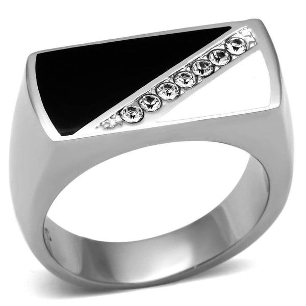 Crystal Rings TK704 Stainless Steel Ring with Top Grade Crystal