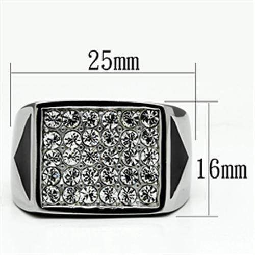 Crystal Rings TK707 Stainless Steel Ring with Top Grade Crystal