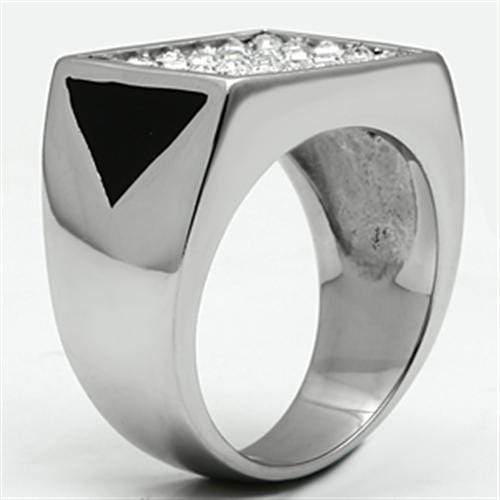 Crystal Rings TK707 Stainless Steel Ring with Top Grade Crystal