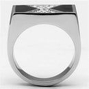 Crystal Rings TK708 Stainless Steel Ring with Top Grade Crystal