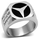 Crystal Rings TK709 Stainless Steel Ring with Top Grade Crystal