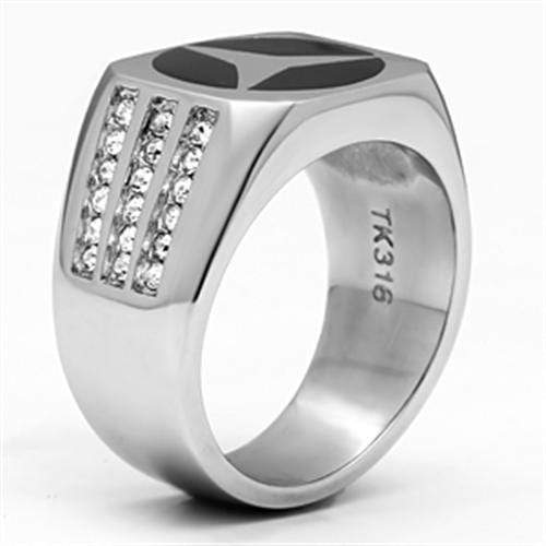 Crystal Rings TK709 Stainless Steel Ring with Top Grade Crystal