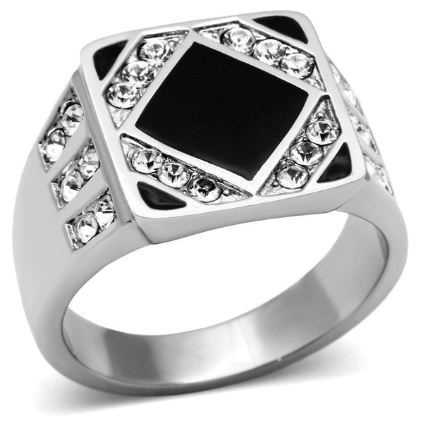 Crystal Rings TK710 Stainless Steel Ring with Top Grade Crystal