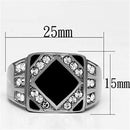 Crystal Rings TK710 Stainless Steel Ring with Top Grade Crystal