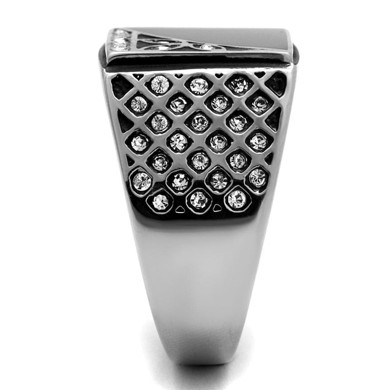 Crystal Rings TK711 Stainless Steel Ring with Top Grade Crystal